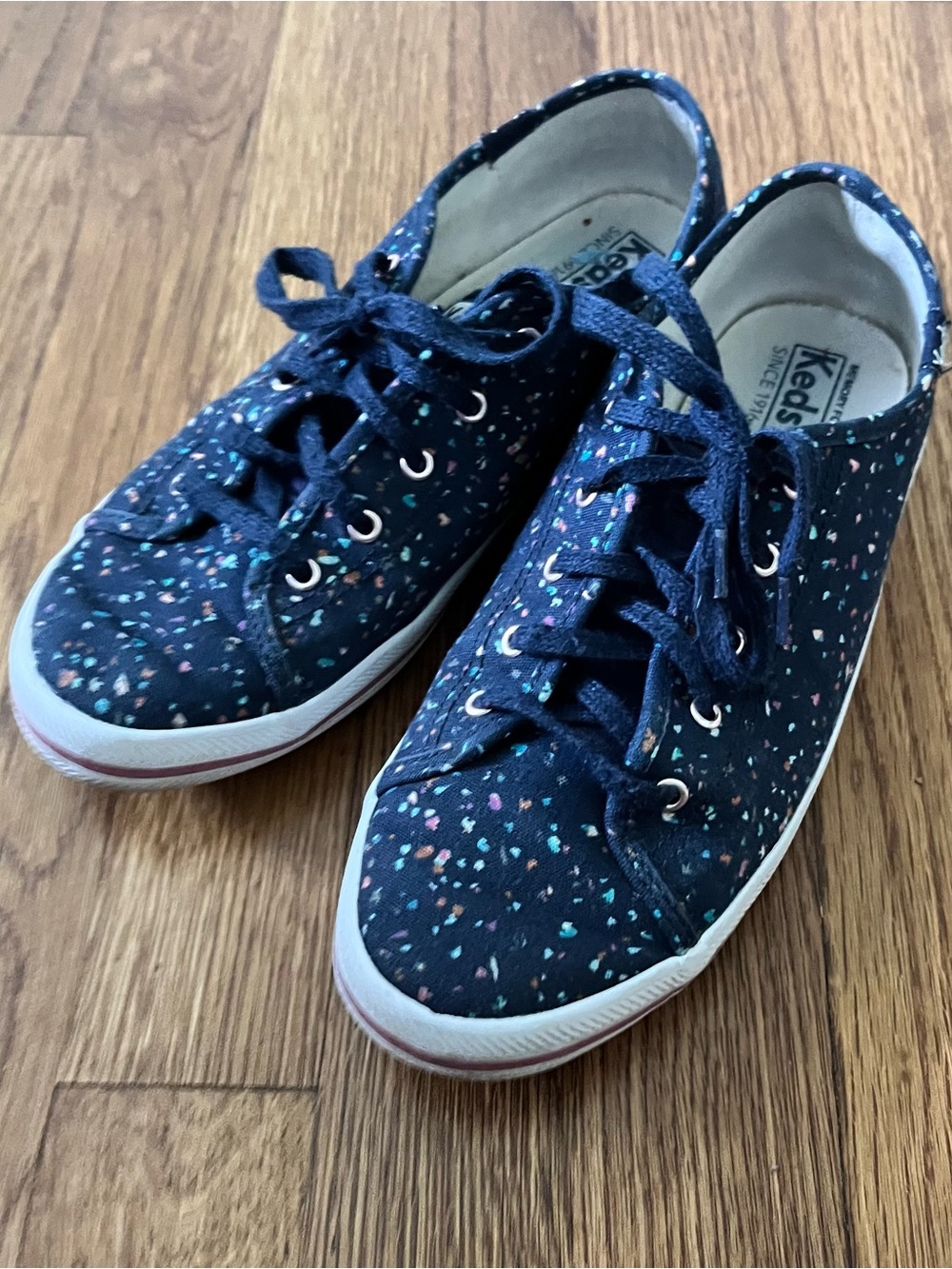 Keds Navy Multi-Confetti Lace-Up Sneakers - Size 5